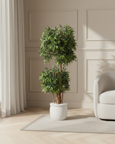 Artificial Ficus Double Tree Topiary 168cm (5.5ft)